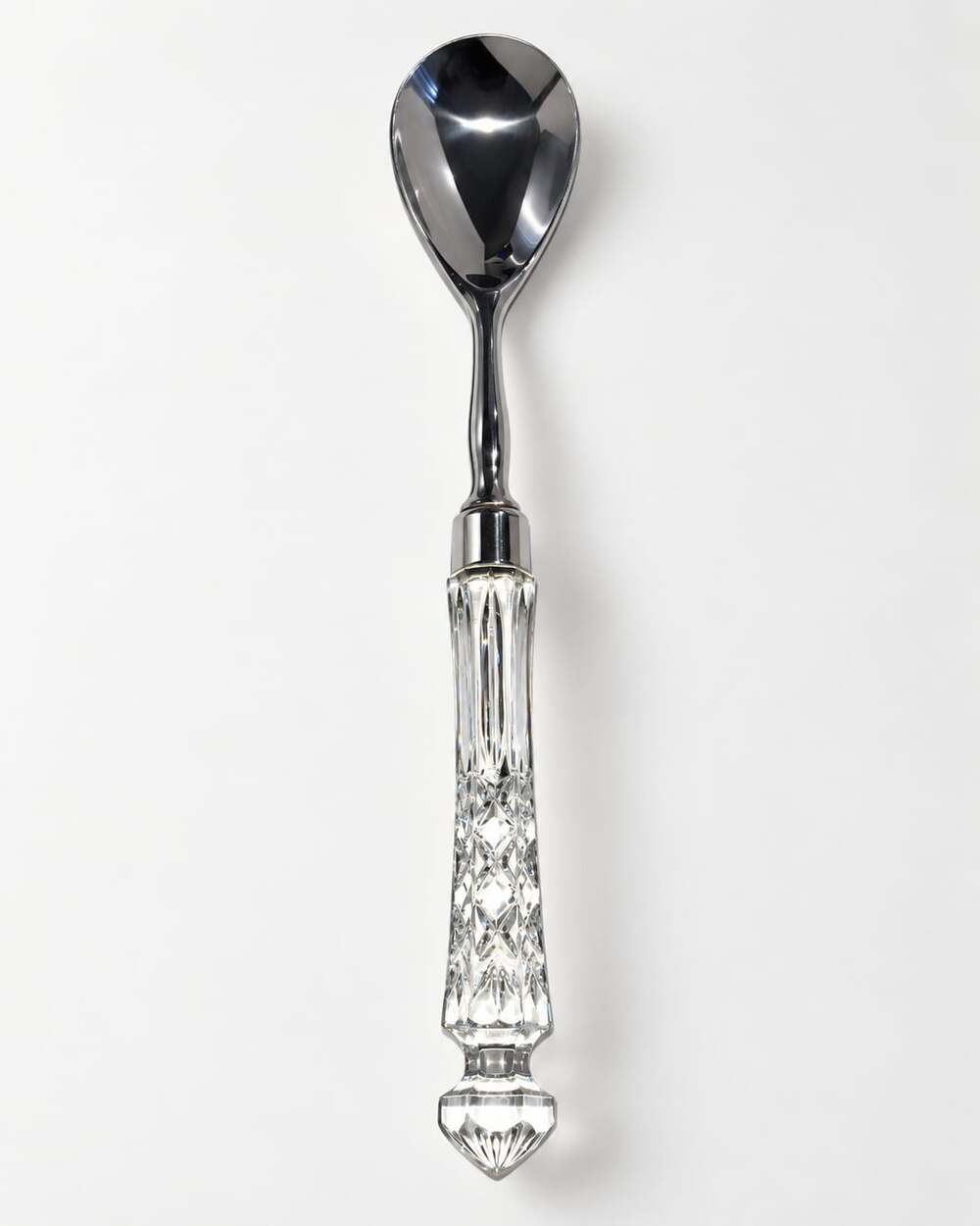 Waterford Crystal Lismore Pattern Serving Spoon Stainless Steel Cut Crystal